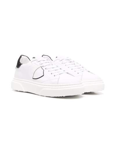 Philippe Model Teen Temple Low-top Leather Sneakers In White