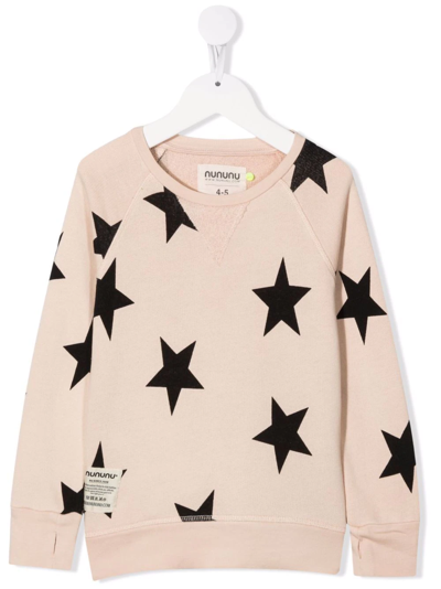 Nununu Kids' Star-print Sweatshirt In Pink