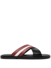 BALLY CROSSOVER-STRAP SANDALS
