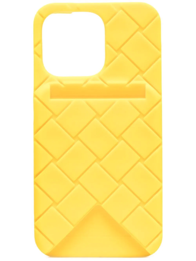 Bottega Veneta Embossed Iphone 13 Pro Case In Yellow