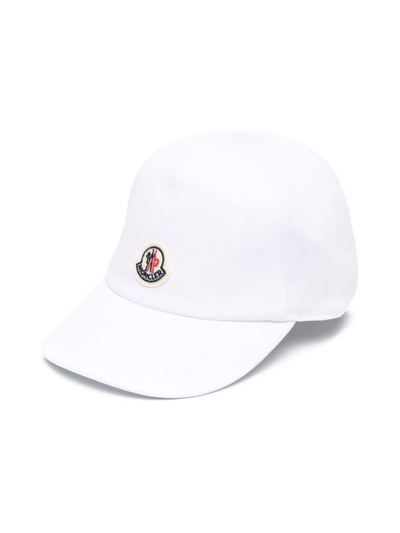 Moncler Babies' Logo-patch Cotton Cap In White