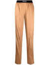 Tom Ford Straight-leg Silk-blend Trousers In Orange