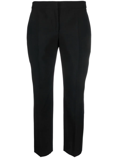 Alexander Mcqueen Black Tapered Crepe Trousers