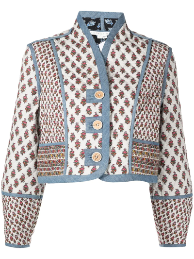 Veronica Beard Kamila Reversible Cotton Jacket In Multicolour
