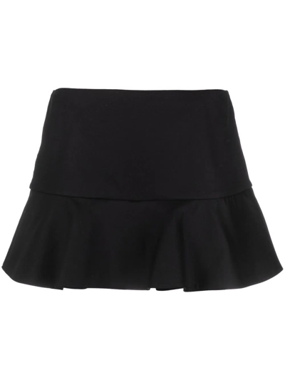 Red Valentino Rear Zip Flared Mini Skirt In No Black