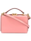 MARK CROSS MARK CROSS HANDTASCHE MIT SCHNAPPVERSCHLUSS - ROSA,LEATHER100%