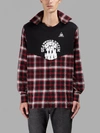 Maison Margiela Check Plaid Jersey Panel Herringbone Shirt In Red/black