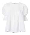 Merlette Sol Broderie-anglaise Cotton-poplin Top In White