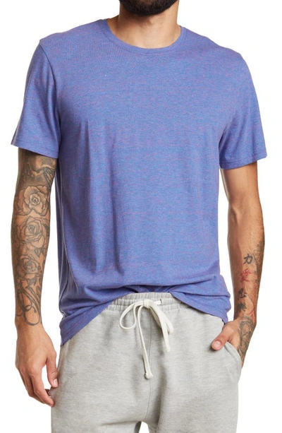 Abound Heathered Crew Neck Short Sleeve T-shirt In Blue- Pink Reverse Chill