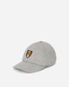Dolce & Gabbana Fleece Baseball Cap With Italy Dg Logo In Grey