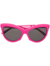 Balenciaga Power 57mm Cat Eye Sunglasses In Pink/gray