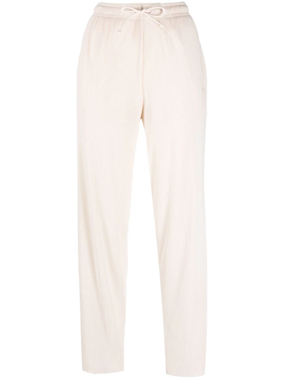 Adidas Originals Rib-knit Tracksuit Bottoms In Weiss