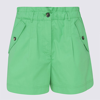 Kenzo High-waisted Elastic Waist Shorts In Green