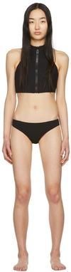 Givenchy Black Zippered Front Bikini In 001 Black
