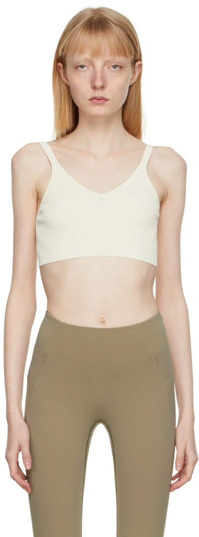 Vaara Off-white Technical Knit Crop Bra In Ivory