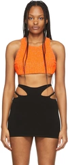 HELMUT LANG ORANGE BUNGEE SLUB TANK TOP