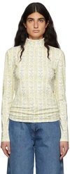 Tanner Fletcher White Floral Stripe Lonnie Shirt In Floral Stripe