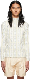 Tanner Fletcher White Floral Lonnie Turtleneck In Floral Stri