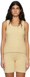 Missing You Already Beige Towel Yarn Tank Top In Yellow