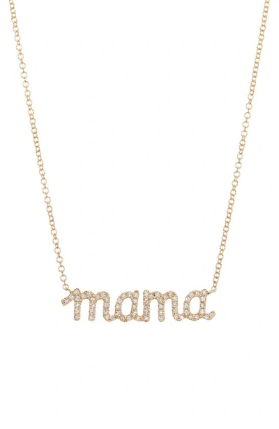 Ron Hami 14k Gold Pavé Diamond Mama Pendant Necklace In Yellow Gold/ Diamond