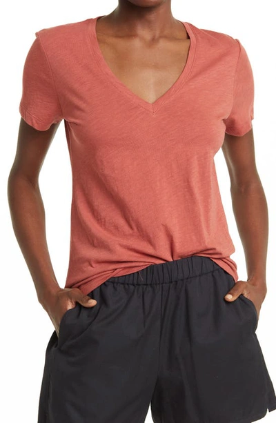 Madewell V-neck Short Sleeve T-shirt In Weathered Brick