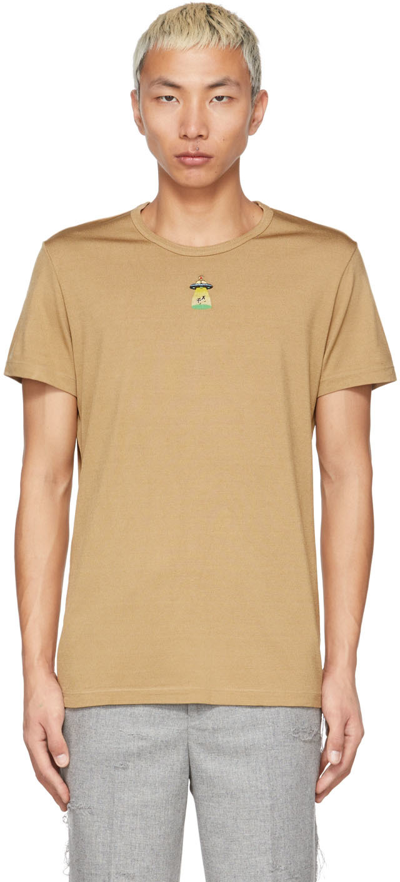 Doublet Tan Fibre T-shirt In Latte