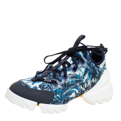 Pre-owned Dior Multicolor Tropicalia Print Technical Fabric And Leather D-connect Sneakers Size 38