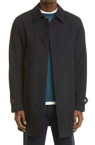 Zegna Trofeo Elements Trench Coat In Nvy Sld