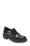 Prada Brushed Leather Mary Jane T-strap Shoes In Multi-colored