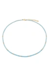 Ef Collection 14k Aquamarine Birthstone Necklace In 14k Yellow Gold/ Aquamarine