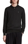 Allsaints Kilburn Wool Blend Half-zip Pullover In Cinder Black