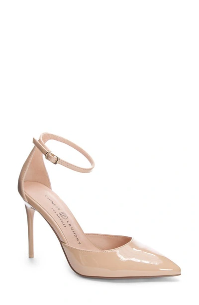 Chinese Laundry Dolly Patent Heels In Nude In Beige