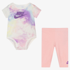 NIKE GIRLS PINK & TIE DYE LEGGING SET