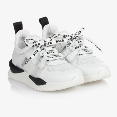 Msgm Teen White & Black Trainers