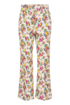 Sportmax Egeria Floral Cotton-blend Flared Pants In Pink