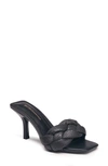 Bcbgeneration Women's Marlino Snakeskin-embossed Braided Leather Sandals In Black