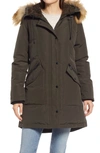SAM EDELMAN HOODED DOWN & FEATHER FILL PARKA WITH FAUX FUR TRIM