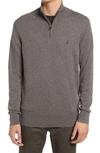 Allsaints Kilburn Wool Blend Half-zip Pullover In Grau