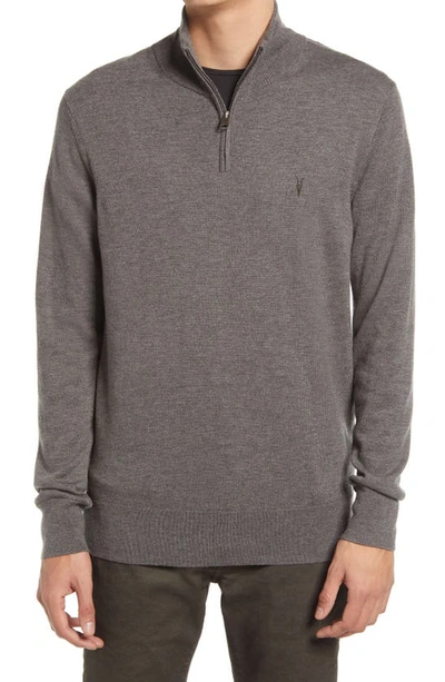 Allsaints Kilburn Wool Blend Half-zip Pullover In Monument Grey