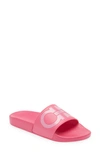 Ferragamo Groovy 6 Sport Slide Sandal In Hot Pink/ Flamingo