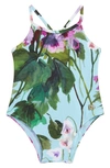 DOLCE & GABBANA FLORAL PRINT ONE-PIECE SWIMSUIT