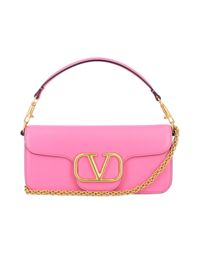 Valentino Garavani V字logo皮质法棍包 In Pink