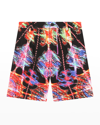 Dolce & Gabbana Bermuda With All-over Graphic Print In Luminarie Pop
