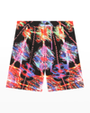 Dolce & Gabbana Bermuda With All-over Graphic Print In Luminarie Pop