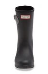 Hunter Original Tour Short Packable Rain Boot In Black/ Mere Rubber