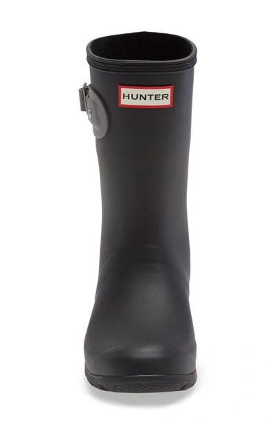 Hunter Original Tour Short Packable Rain Boot In Black/ Mere Rubber