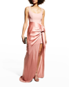 Cinq À Sept Marian Sleeveless Gown In Peony Pink