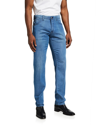 Stefano Ricci Men's Light-wash Straight-leg Denim Jeans In Blue Tone On Tone