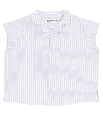 Bonpoint Baby Gerald Striped Cotton Shirt In Ra Bleu