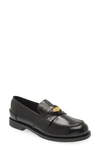 Miu Miu Women's Leather Loafers In Nero
